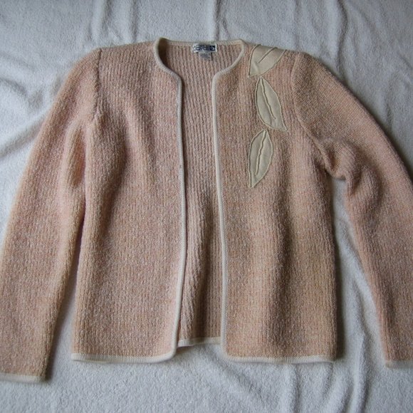 Adele Joyce Sweater with Pearl Leaves - Very Soft! - Picture 1 of 2